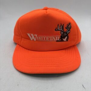 Vintage Whitetail Hat Adults Safety Orange Deer Hunting 90s Youngan